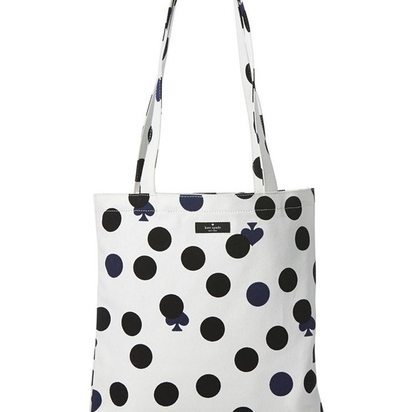 kate spade Handbags - NEW Kate Spade ♠️ Polka Dot + Spade Canvas Tote! *Shorter shoulder strap*